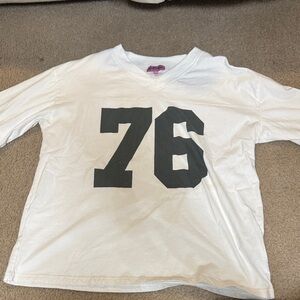 Edikted Kids White Jersey with Black Number